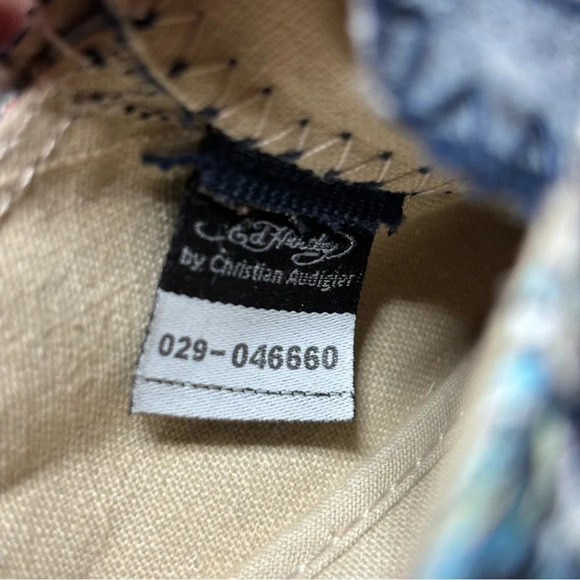 Ed Hardy By Christian Audigier Kids Slip Ons Sz 3 Piston Racing Skulls Laceless - Picture 9 of 10